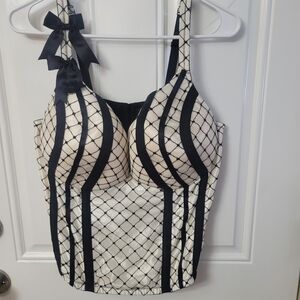 Cacique Black and Cream Bustier